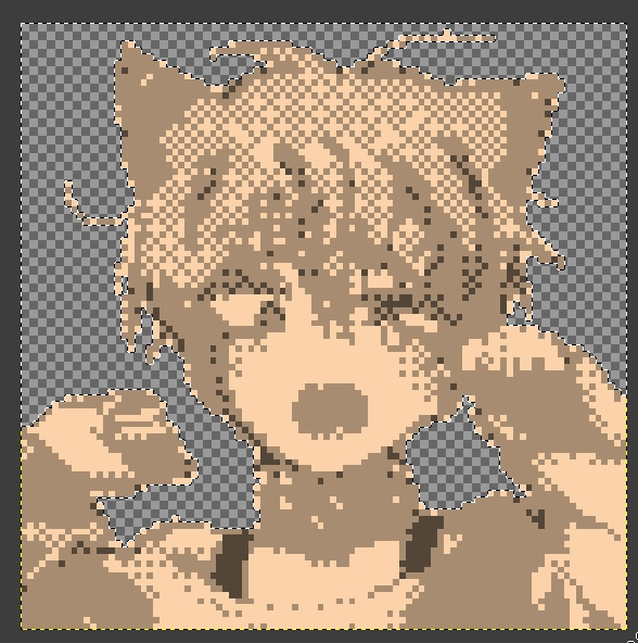 The same, but with positioned dithering. You can somewhat make out what it is but it's still bad.